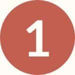 chiffre 1 dans un rond terracotta