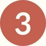 chiffre 3 dans un rond terracotta