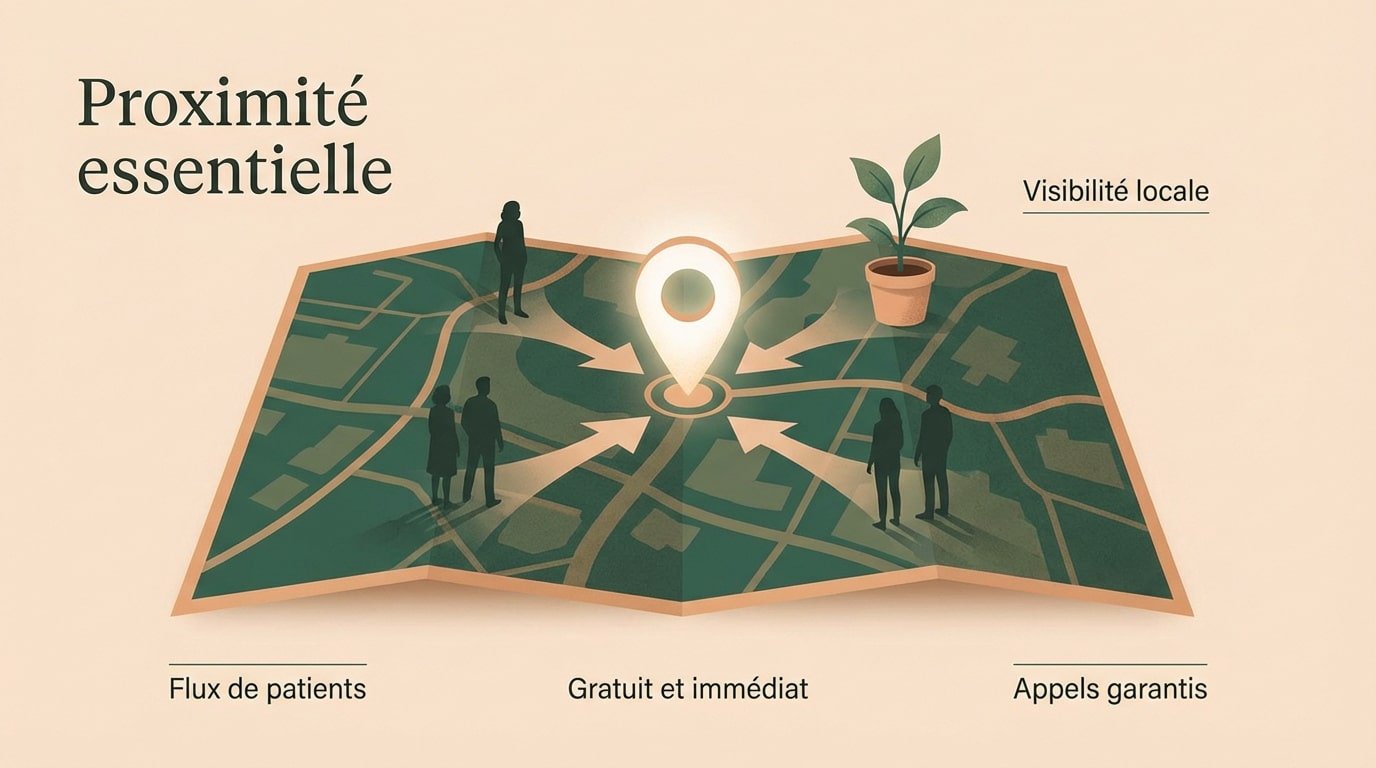 Thérapeute optimisant sa fiche Google Business pour attirer des patients locaux