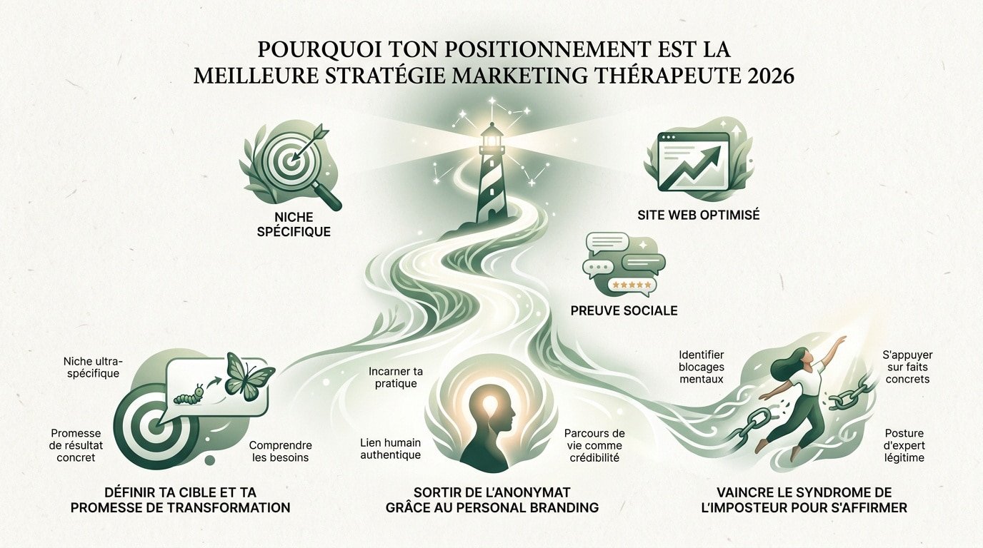 Thérapeute travaillant sur son positionnement marketing pour 2026